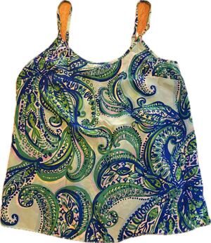 Lilly Pulitzer Cami Tank Top Womens XXS Blue Green Pink Paisley
